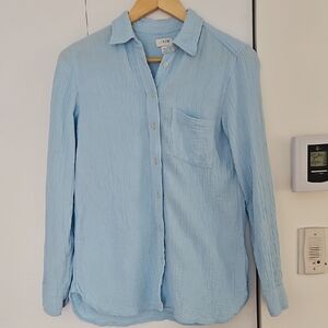 J. Crew Light Blue Gauze Button-Down Shirt